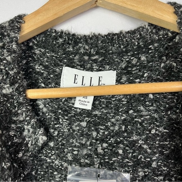Elle Marled Black Open Front Cardigan Sweater Coat XS - Picture 4 of 5